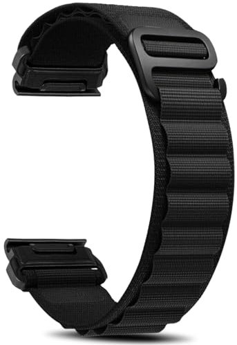 Niboow QuickFit 22mm Armband für Garmin Fenix 8 47mm/Fenix 7 Pro Solar/Fenix 7/Fenix E 47mm/Epix 2 Pro 47mm, Nylon G-Haken Ersatzarmbänder für Garmin Fenix 6 GPS/Fenix 6 Pro GPS/Fenix 5 Plus - Schwarz
