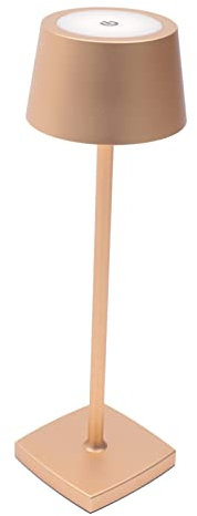 panfudongk LED Tisch Lampe Dimmbar Akku Aufladbar Tischlampe Table Lamp Wiederaufladbare - Kabellose Tischleuchte in Gold, IP54 Wasserdicht