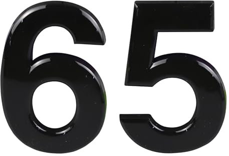 Numeri civici da 0 a 99 da 7,6 cm, numeri civici neri autoadesivi in ABS argento 3D per porte, cassette postali, camere d'albergo (65)