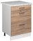 Vicco Unterschrank R-Line, Universalschrank, Sonoma/Weiß, 60 cm mit Schubladen
