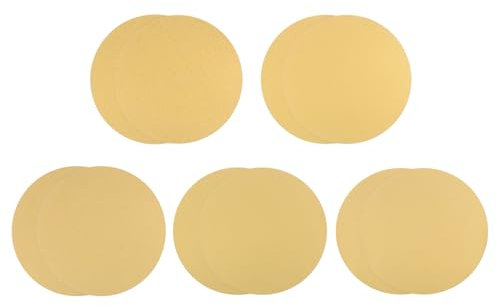 Kozelo 10pcs PSA Sanding Discs - [9 Inch x 60 80 120 180 240 Grit] Non-Hole Self Adhesive Sticky-Back Gold Sandpaper Discs for Automotive Car Paint Use, Aluminum Oxide, Round