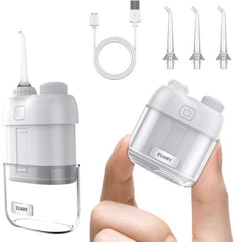 Irrigador Bucale Portatil, Irrigador Dental Portatil Viaje Con3 Boquillas 3Modos, IPX7 Impermeable Irrigadores Bucales, Limpieza Dental Para Limpiar en,adecuado para la familia y los viajes