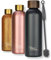 Milu Thermosflasche 500ml Isolierte Edelstahl Thermo Trinkflasche Thermoskanne Auslaufsichere Isolierflasche doppelwandig - Kohlensäure geeignet – inkl. Reinigungsbürste (Schwarz, 500ml)