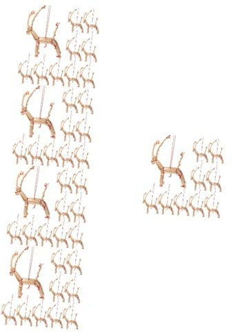 Cabilock 5sets Christmas Ornaments Set Vintage Straw Decorations for Xmas Tree Home Decorations 10pcs*5