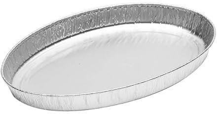 Monouso | 87 Bandejas de Aluminio Ovaladas, 33x21cm, Repostería, Comida, Apto para Horno, Microondas, Desechables, Resistentes, Barbacoa, Parrilla, Picnic
