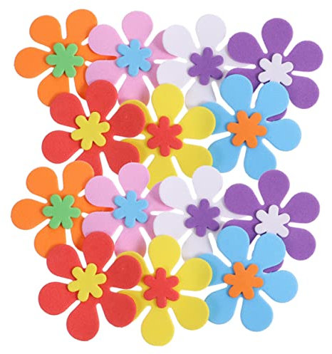 ibasenice 160 STK Kleines Blumenbeet bastelset basteln für tapetenablöser wohnzimmerdeko Wand Stickers Wandaufkleber mit Blumen im Klassenzimmer Eva wandtattoo Eva-Aufkleber
