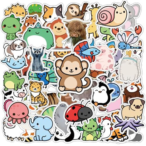 100PCS Cute Animal Stickers Animal Waterproof Stickers Aesthetic Sticker Pack for Water Bottle Laptop Computer Luggage Cup Phone Scrapbook Handicraft Skateboard Suitable for Teens Girls Children