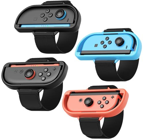 [4 Packung für Switch 2/1] Armbänder für Nintendo Switch Just Dance 2026 2025 2024 & Zumba Burn It Up, Handgelenksbanden Kompatibel mit Nintendo Switch 2/ Switch 1, Straps für Switch 2