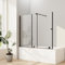 Paroi de douche pour baignoire avec porte coulissante - Noir - 125 x 120 cm - Porte coulissante - Pare-douche avec verre de sécurité ESG de 6 mm