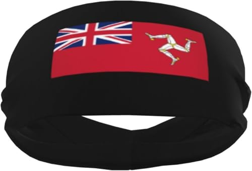 Sport-Schweißbänder mit der Flagge der Isle of Man für Männer und Frauen, rutschfeste elastische Armbänder und Stirnbänder für Basketball, Tennis, Training, Fitnessstudio, Yoga, saugfähig und atmungsa