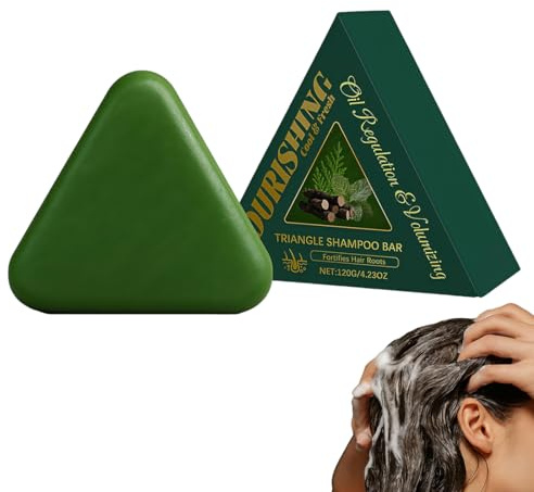 NHPY Seven Green Soap,Nature Seven Green Soap Shampoo,Nature Triangle Shampoo Bar,Für Frauen Und Männer,Stärkt Glatt Haar