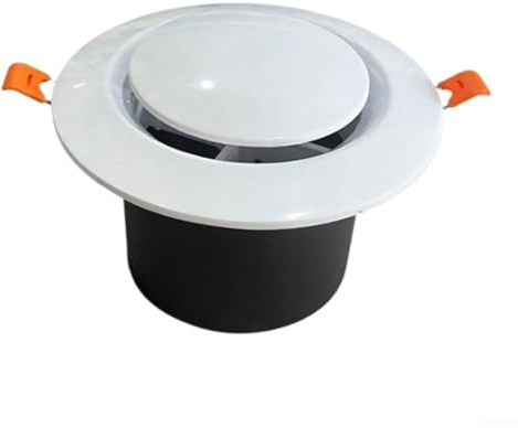 Grille d'aération ronde en ABS pour sèche-linge, mur, plafond et grenier avec orientation fonctionnelle de la lame (75 mm)