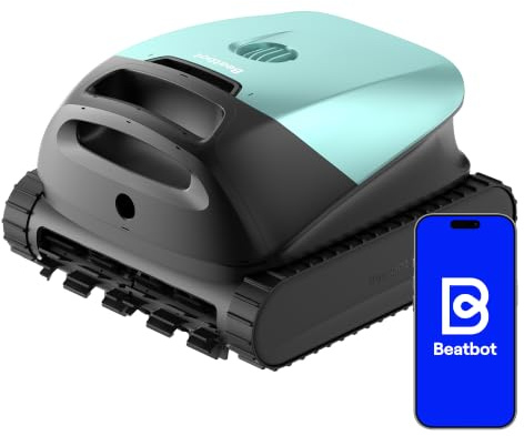 Beatbot Sora 10 Robot Piscina limpiafondos y Paredes, Verde Glaciar | Paredes, Plataformas y línea de flotación, Estacionamiento línea flotación, 5l residuos,App,Piscinas enterradas/elevadas