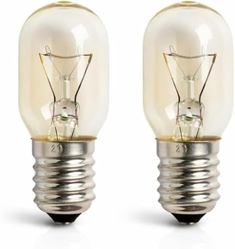 2 Pack 15W E14 Salt Lamp Bulbs 220-240V, T20 Small Edison Screw Appliance Bulbs, Warm White Light for Salt Lamps, Wax Burners, Fridge, Freezer, Oven Hood, Sewing Machine & Microwave [Energy Class A]