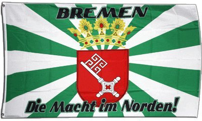 Flaggenfritze Fahne/Flagge Bremen - Die Macht aus dem Norden + gratis Sticker