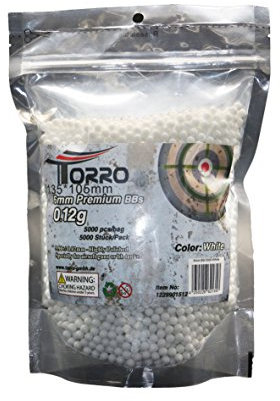 Torro 5000 munitions BB's Airsoft de 6 mm ; char de couleur blanche