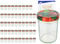 MamboCat 50er Set Sturzgläser 230 ml Hoch Deckelfarbe Obst Dekor to 66 inkl. Diamant Gelierzauber Rezeptheft, Marmeladengläser, Einmachgläser, Einweckgläser, Gläser