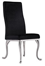 ANTYKI24 Glamour Stuhl Barock Sessel Chrome Chair In Schwarz Mit Hochwertigem Design Im Vintage-Stil Für Esszimmer, Wohnzimmer Oder Flur 109x48x61cm