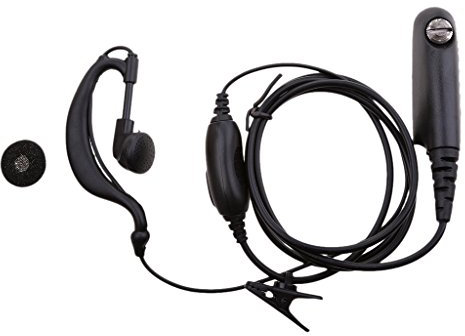 MagiDeal Auriculares Gancho Micrófono Acústico PTT Compatible con Motorola GP328 GP338 GP340 Radio Walkie Talkie