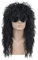 karlery 70er 80er Jahre Rocker Metal Vokuhila Perücke Herren Lang Locken Schwarz Party Perücke für Halloween Kostüm Anime