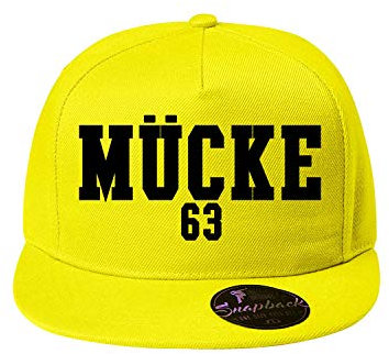 OwnDesigner Mücke 63 Kappe Unisex für Männer und Frauen - Baseball Cap mit WunschMücke 63 (410-Cap5P-6Gelb)