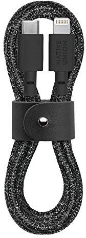 Native Union Belt Cable USB-C to Lightning - 1.2m (4ft) Ultra-Strong Reinforced Charging Cable with Leather Strap [MFi Certified] Compatible with iPhone 14, iPhone 13 and earlier (Cosmos)