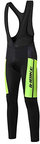 INBIKE Salopette Lunga da Ciclismo Pantaloni Termici Imbottiti 3D Gel Pad Traspiranti Catarifrangenti