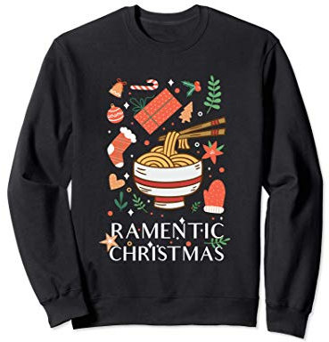 Ramentic Christmas Funny Ugly Christmas Ramen Noodles Sweatshirt