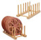 2 Stück Tellerständer Holz,Abtropfgestell,Geschirrabtropfgestell, Brettchen Tellerständer, Tellerhalter, Topfdeckelhalter, Buchständer für Schneidebrett, Topf Deckel, Teller, Schüssel, Tassen —5 Slots