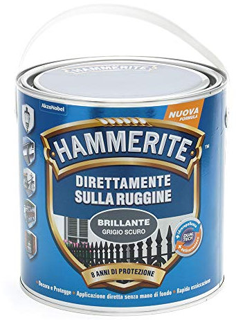 Hammerite Direttamente Sulla Ruggine Brillante Grigio Scuro 2.5 l
