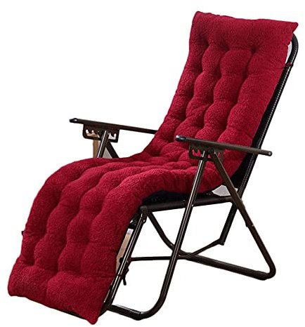 Lgan Gartenstuhl Auflage Hochlehner, 160cm Auflagen Für GartenmöBel Bank, Polsterkissen Für GartenmöBel, Sonnenliege Garden Auflagen (Color : Red)