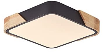 LuFun LED Holz Deckenleuchten,dünne flache moderne Unterputzleuchte,Deckenbeleuchtung Lampen für Esszimmer Flur Wohnzimmer Küche Schlafzimmer,30cm*30cm,24W,Warmweiß,3000K