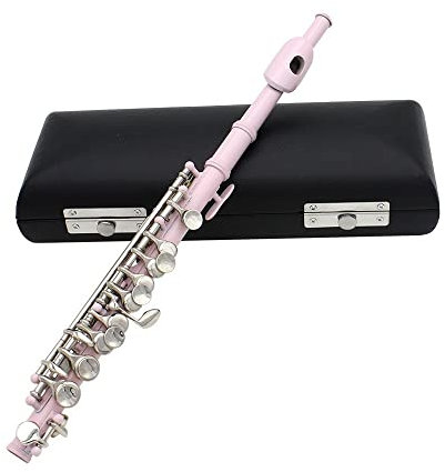 DZDZDZ querflöte Instrument Half-Size-Flöte Versilbert C-Taste Cupronickel Mit Reinigungstuch-Schraubendreher Gepolsterte Kiste Einsteigerflöte (Color : Pink)