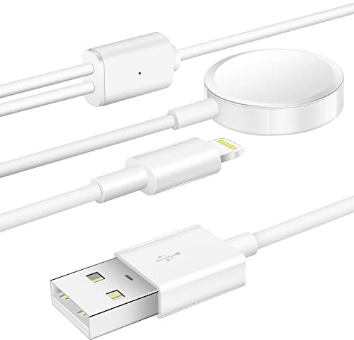 AICase iWatch-Ladekabel, magnetisch auf USB, Ladegerät iWatch Charging Cable Ladestation für iPhone/iWatch Modelle Serie SE/7/6/5/4/3/2/1 (38 mm, 40 mm, 42 mm, 44 mm)