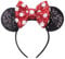 Mouse Ears Bow Headbands Shiny Bows Glitter Party Decoration Cosplay Costume for Kids Girls Women Princess Party Decorations Cosplay (Black+Red))