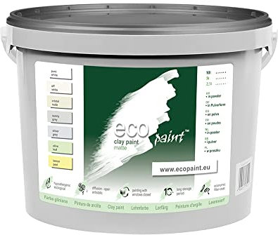 EcoPaint Lehmfarbe für Wände 10 Liter; 6,2 kg (Olive leaf - Grün /06/)