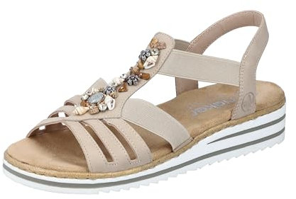 Rieker Sandales V0649 pour femme, beige, 37 EU