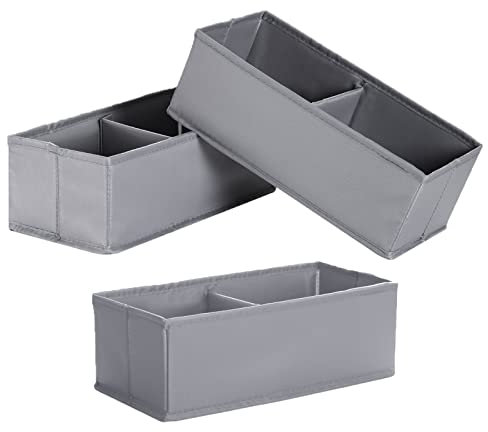 IHOMAGIC Conjunto de 3 Caja de almacenamiento, Cajas Organizadoras Plegables, Organizador Cajones de Tela para Almacenaje para Ropa interior, Calcetines, Corbatas, Cosméticos, Papelería, Herramientas
