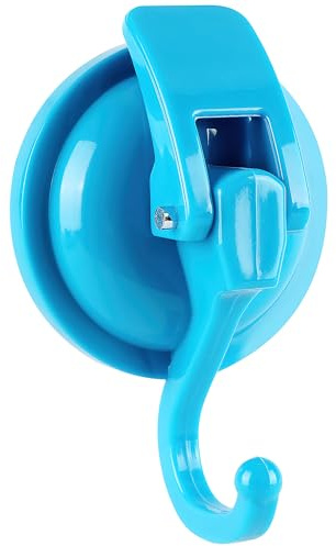 SOCONT Heavy Duty Vacuum Suction Cup Hooks, 1 Pack, Blue | No damage no hole wreath holder for smooth glass door and storm door, removable hooks for bathroom kitchen decor