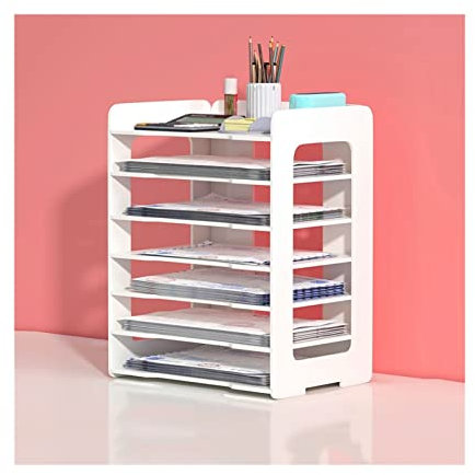 IXART Schreibtisch Organizer Aufbewahrungsbox dokument dokument bemittung klassifikation Schreibtisch Rack Desktop Organizer File Rack 7 Layer weiße große kapazität Ordnerregale/Stehsammler