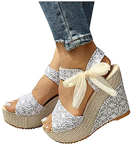 NVNV 2023 Chaussure Femme Talon Compensé Chaussures Ete Femme Pas Cher Sandales Compensees Femme Été Chaussures Femme Pieds Larges Et Sensibles Sandales Femme Plage Boucle EU 35-43
