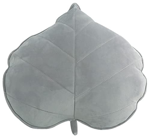 SMIUPIN 1pcs 3D Oreiller en Forme de Feuille, Oreiller décoratif végétal Confortable Coussin en Peluche Décoration de la Maison pour Le Salon, la Chambre à Coucher, Le canapé 45cm (Gris Clair)