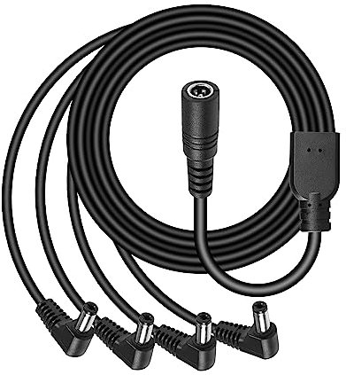 SinLoon Cavo sdoppiatore di alimentazione CC da 1 femmina a 4 maschi 5,5 mm x 2,1 mm, adattatore sdoppiatore cavo di prolunga alimentazione 12 V CC per telecamera di sicurezza CCTV, ecc. (1 to 4)