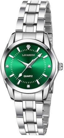 aswan watch Damen Analog Quarz Armbanduhr mit Edelstahlarmband, 3 Zeiger, 27mm Gehäusegröße