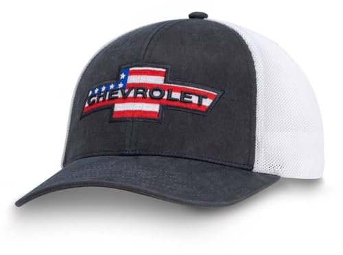 Chevrolet American Flag Bowtie Hat - Chevy Snapback Cap - Offizielles Lizenzprodukt von GM Navy, Marineblau, Einheitsgr��e