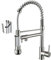 Grifo de cocina con rociador extraíble, arco alto, monomando, llave de fregadero de cocina, níquel cepillado