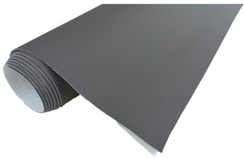 TAPHICEROS Leder Reparatur Set | Dunkelgrau, 500cm x 140cm | Meterware Kunstleder Selbstklebend Lederreparatur Lederflicken Set Hochwertiges Lederflickenset für Autositz Sofa Möbel Bürostuhl