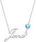 Kraven Damen Kette mit Namen Blauer Geburtsstein-Anhänger Halskette Namenskette Geschenk Personalisiert Damenkette Buchstaben Kette Geschenkidee für Frauen Teenager Mädchen Tochter (Jana)