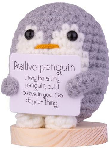 Mwmoeen Lustiger Positiver Pinguin Puppe, Positive Kartoffel Pocket Hug Geschenke Beste Freundin Geschenke für Freundin Kleine Geschenke für Frauen(B4)