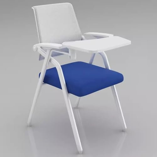 Chairs Tablet Arm Chair Foldable Training Chair With Writing Pad Conference Office Training Chair With Armrests For Home Office (Color : Blue, Size : 55 * 50 * 86cm)